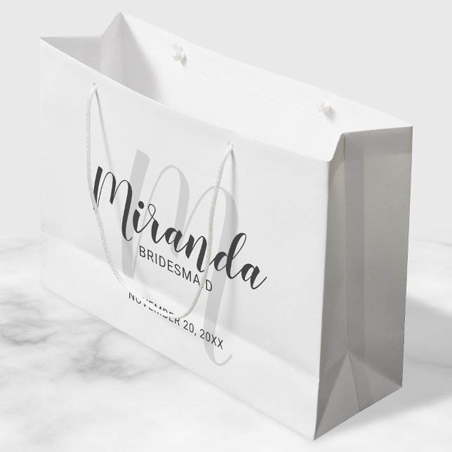 Modern Script Personalized Bridesmaids Large Gift Bag (Creator Uploaded)