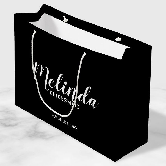 Modern Script Personalized Bridesmaids Large Gift Bag (Creator Uploaded)
