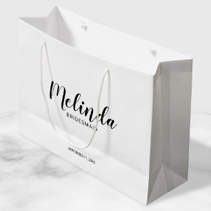Modern Script Personalized Bridesmaids Large Gift Bag