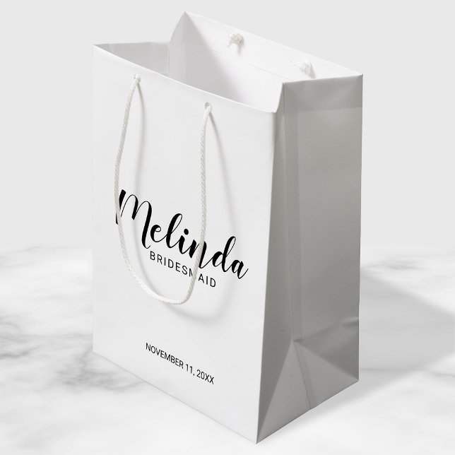 Modern Script Personalized Bridesmaids Medium Gift Bag (Creator Uploaded)