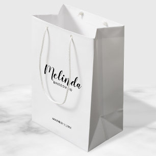 Modern Script Personalized Bridesmaids Medium Gift Bag