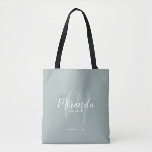 Modern Script Personalized Bridesmaids Tote Bag