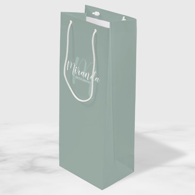 Modern Script Personalized Bridesmaids Wine Gift Bag (Creator Uploaded)