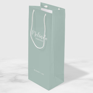 Modern Script Personalized Bridesmaids Wine Gift Bag