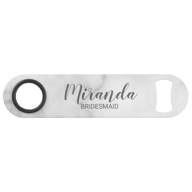 Modern Script Personalized Bridesmiad Bar Key (Front (Horizontal))