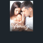 Modern Script Personalized Family Photo Canvas<br><div class="desc">Immortalize your cherished family moments with our customizable stretched canvas, featuring a modern "Family" script type white overlay. This elegant canvas is not just a piece of art; it's a keepsake that beautifully captures the essence of your family's love and togetherness. Personalize this canvas with your favourite family photo, turning...</div>