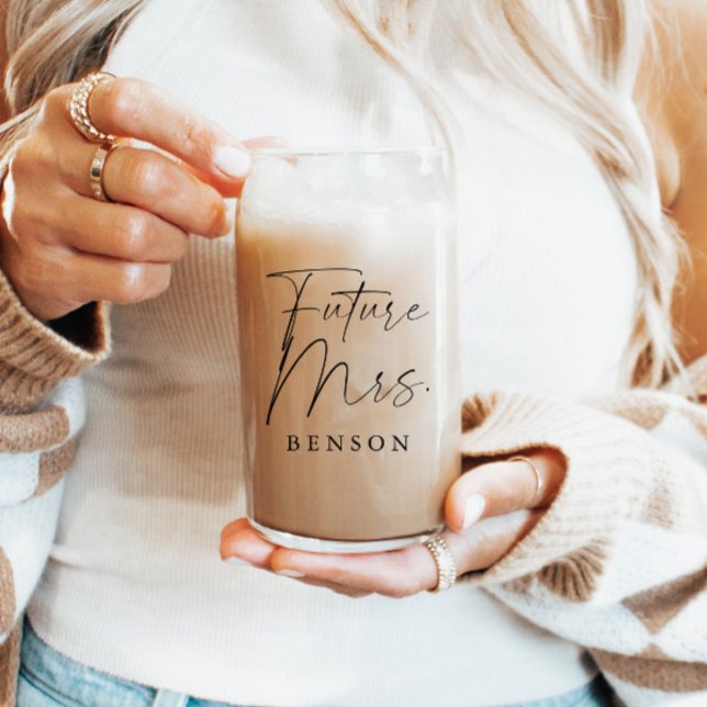 Modern Script Personalized Future Mrs. Can Glass (Creator Uploaded)