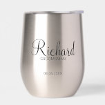 Modern Script Personalized Groomsman<br><div class="desc">Personalized Groomsman Gifts
featuring personalized groomsman's name in black modern script font style with title and wedding date in modern sans serif font style.

Also perfect for best man,  father of the bride,  bridesmaid,  maid of honour,  mother of the bride and more.</div>