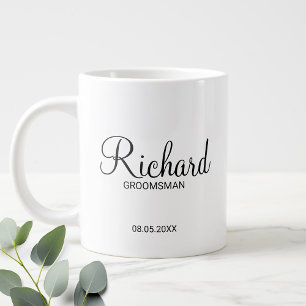 Modern Script Personalized Groomsman Coffee Mug