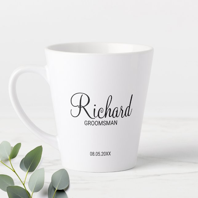 Modern Script Personalized Groomsman Coffee Mug (Creator Uploaded)