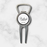 Modern Script Personalized Groomsman Divot Tool<br><div class="desc">Personalized Groomsman Gifts
featuring personalized groomsman's name in black modern script font style with title and wedding date in modern sans serif font style on white background.

Also perfect for best man,  father of the bride,  bridesmaid,  maid of honour,  mother of the bride and more.</div>