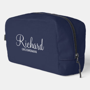 Modern Script Personalized Groomsman Dopp Kit