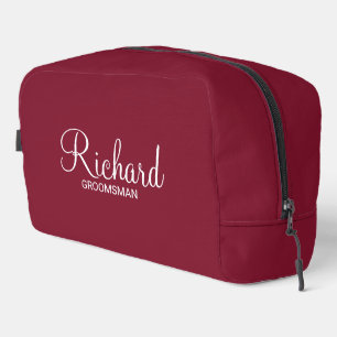 Modern Script Personalized Groomsman Dopp Kit