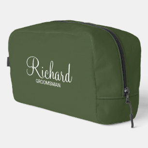 Modern Script Personalized Groomsman Dopp Kit