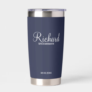 Modern Script Personalized Groomsman Insulated Tumbler