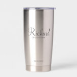 Modern Script Personalized Groomsman Insulated Tumbler<br><div class="desc">Personalized Groomsman Gifts
featuring personalized groomsman's name in black modern script font style with title and wedding date in modern sans serif font style.

Also perfect for best man,  father of the bride,  bridesmaid,  maid of honour,  mother of the bride and more.</div>
