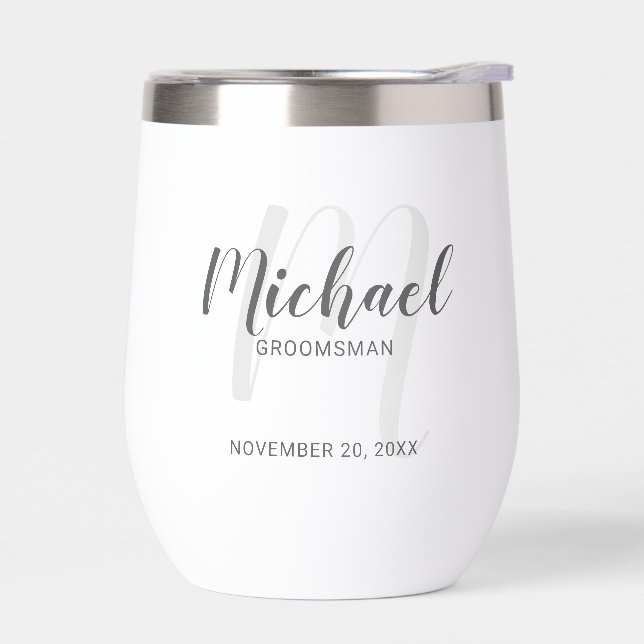 Modern Script Personalized Groomsman Name (Left)