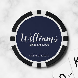 Modern Script Personalized Groomsman Poker Chips