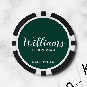 Modern Script Personalized Groomsman Poker Chips