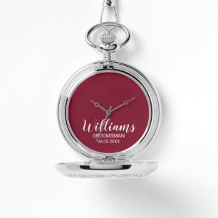 Modern Script Personalized Groomsman Watch