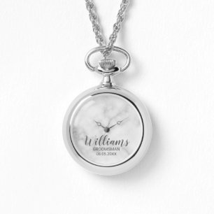 Modern Script Personalized Groomsman Watch
