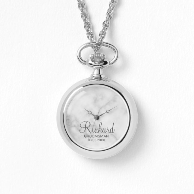 Modern Script Personalized Groomsman Watch (Front)