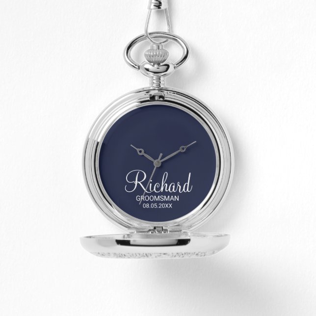 Modern Script Personalized Groomsman Watch (Front)