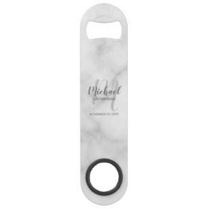 Modern Script Personalized Groomsmen Bar Key