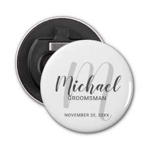 Modern Script Personalized Groomsmen Bottle Opener