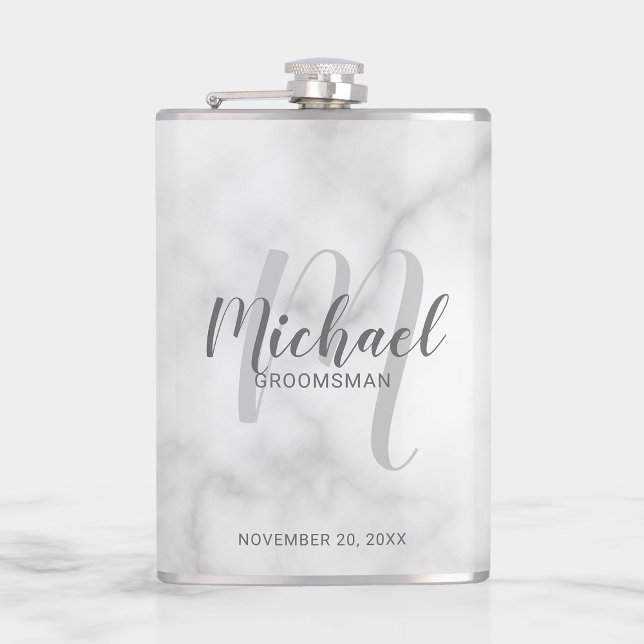 Modern Script Personalized Groomsmen Flask (Creator Uploaded)