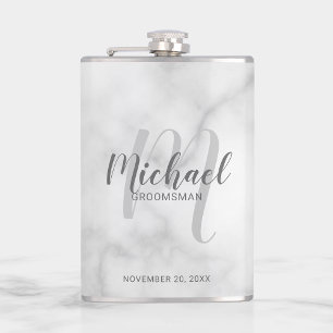 Modern Script Personalized Groomsmen Flask