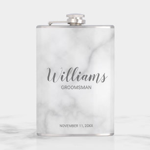 Modern Script Personalized Groomsmen Hip Flask