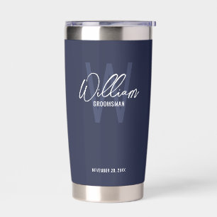 Modern Script Personalized Groomsmen Insulated Tum Insulated Tumbler