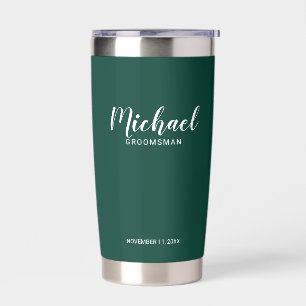 Modern Script Personalized Groomsmen Insulated Tumbler