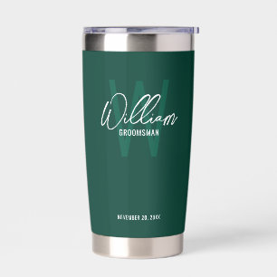 Modern Script Personalized Groomsmen Insulated Tumbler