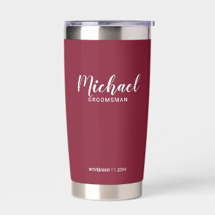 Modern Script Personalized Groomsmen Insulated Tumbler
