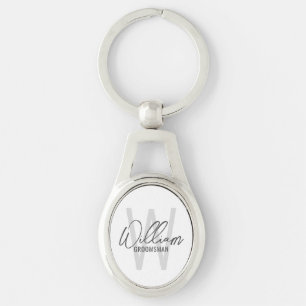 Modern Script Personalized Groomsmen Keychain