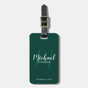 Modern Script Personalized Groomsmen Luggage Tag