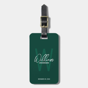Modern Script Personalized Groomsmen Luggage Tag