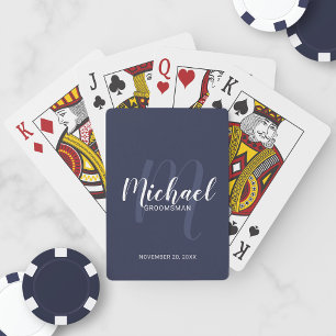 Modern Script Personalized Groomsmen Playing Cards