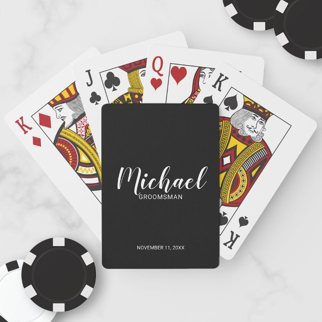 Modern Script Personalized Groomsmen Playing Cards (Creator Uploaded)