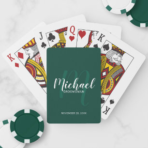 Modern Script Personalized Groomsmen Playing Cards