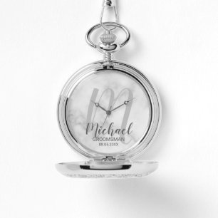 Modern Script Personalized Groomsmen Watch