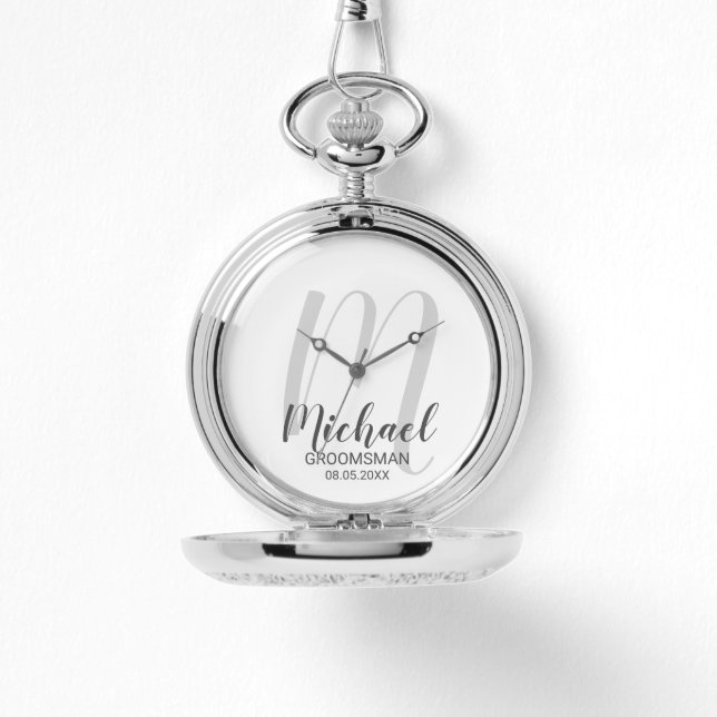 Modern Script Personalized Groomsmen Watch (Front)
