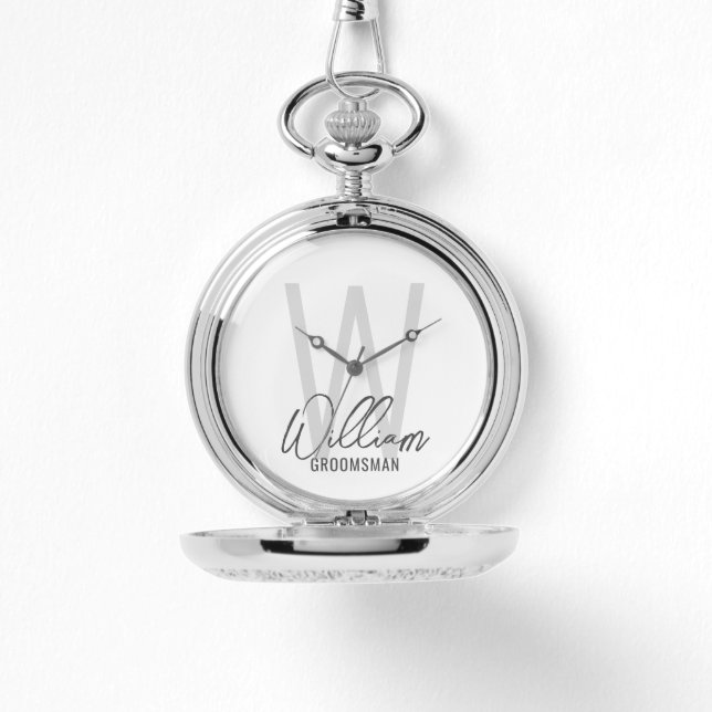Modern Script Personalized Groomsmen Watch (Front)