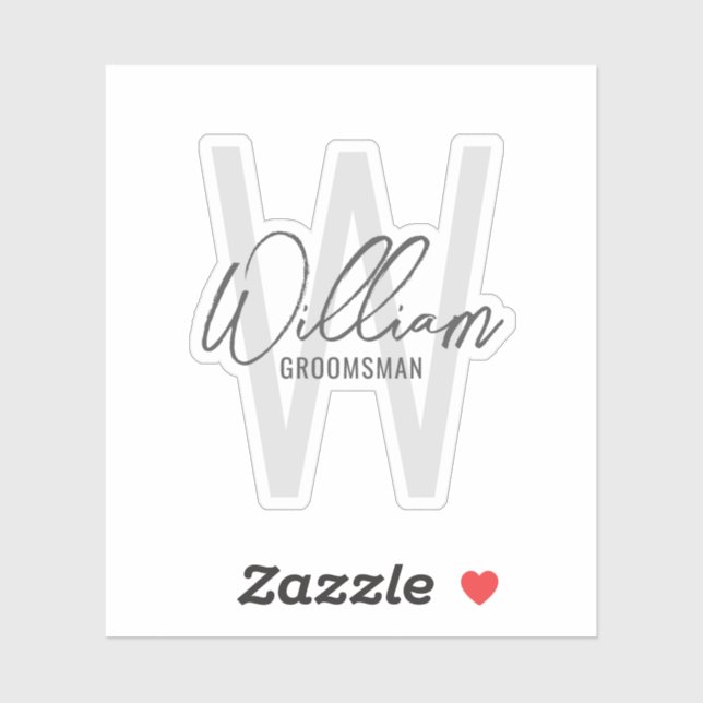 Modern Script Personalized Groomsmen's Name (Sheet)