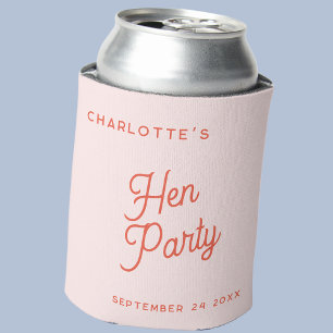 Modern Script Personalized Hen Party Can Cooler
