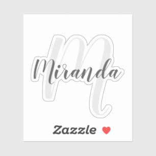 Modern Script Personalized Monogram and Name