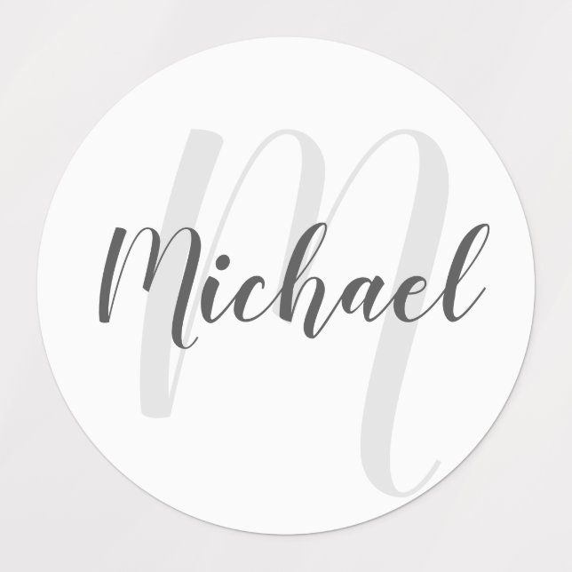 Modern Script Personalized Monogram and Name (Design 1)