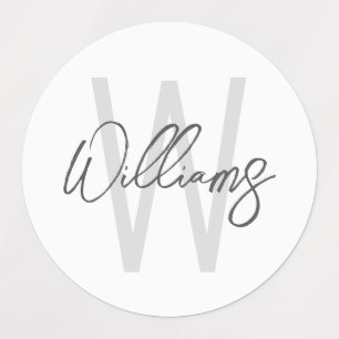 Modern Script Personalized Monogram and Name